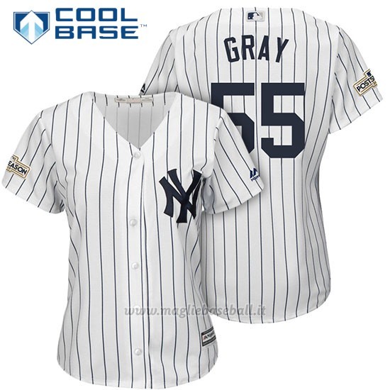 Maglia Baseball Donna New York Yankees 2017 Postseason Sonny Grigio Bianco Cool Base